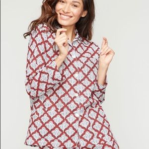 Roller Rabbit Jemina Noel Loungewear Set / Indian Block Print Pajamas / Pyjamas